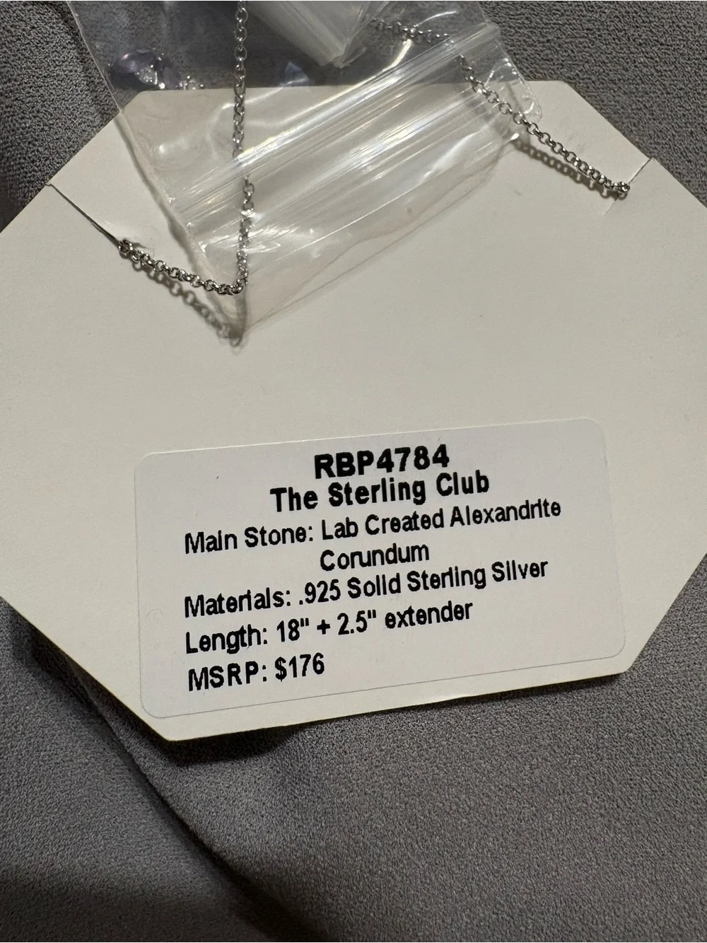 Purple Marquise & Clear Crystal Pendant Necklace new with box.